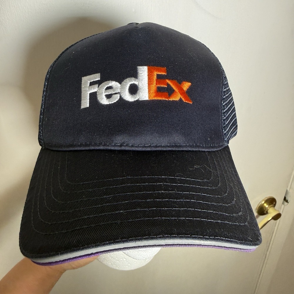 FedEx Baseball Cap Unisex Official Adjustable Embroidered Logo Blue Sz RG-XL